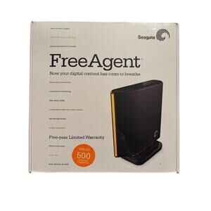 Seagate Free Agent 500 Gb External Hard Drive Backup Retro Tech Memory USB 2.0